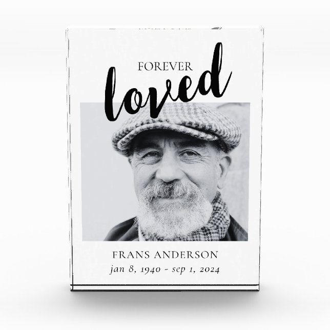 Memorial Sign Funerary Begrüßungszeichen Fotoblock (Vorderseite)