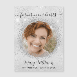 Memorial silberne Glitzern Foto Liebe Magnet