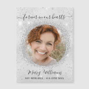 Memorial silberne Glitzern Foto Liebe Magnet