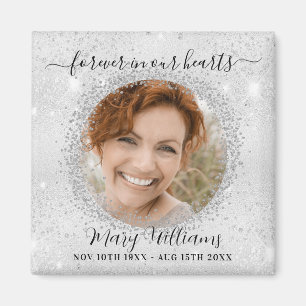 Memorial silbernen Glitzern Foto für immer Liebe Magnet