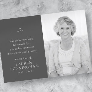 Memorial Simple Minimalist Modern Photo Dankeskarte
