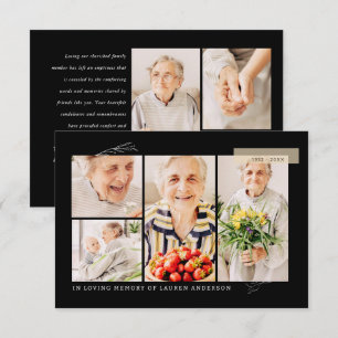 Memorial Simple Modern 7 Foto Grid Gebet Dankeskarte