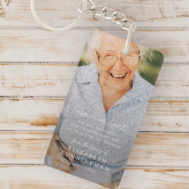 Memorial Simple Modern Forever in unserem Herz-Fot Schlüsselanhänger (Von Creator hochgeladen)