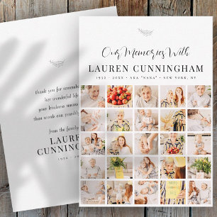 Memorial Simple Modern Minimalistisch 25 Foto Dankeskarte