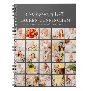 Memorial Simple Modern Minimalistisch 25 FotoColla Notizblock