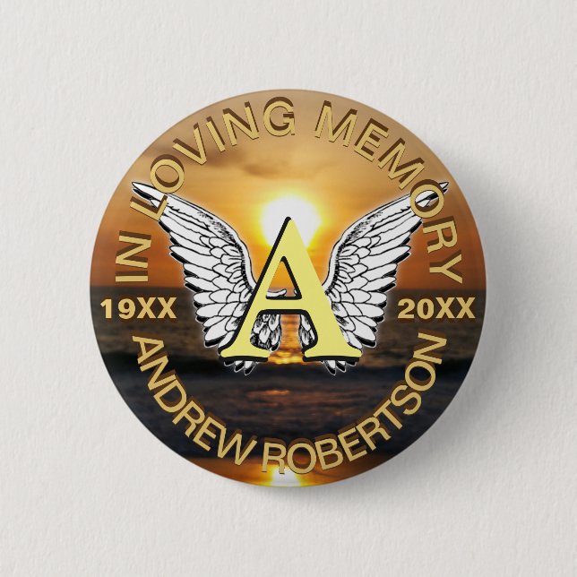 Memorial Sunset Monogram Button (Vorderseite)