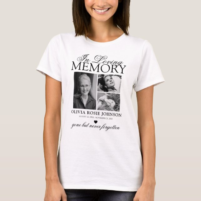 Memorial Sympathy Photo In Loving Memory T-Shirt (Vorderseite)