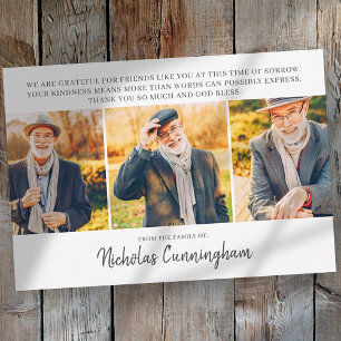 Memorial Three Custom Photo and Message Thank You  Mitteilungskarte