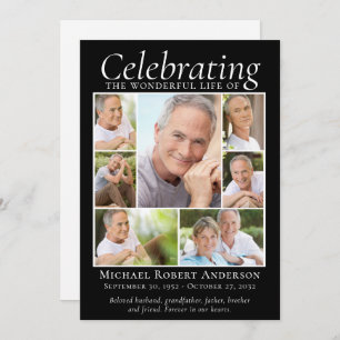 Memorial Tribute Foto Collage Achtung Vielen Dank Dankeskarte