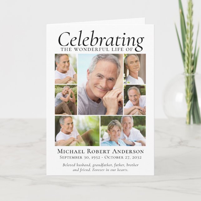 Memorial Tribute Foto von Leimbild Keepsake Dankeskarte (Vorderseite)