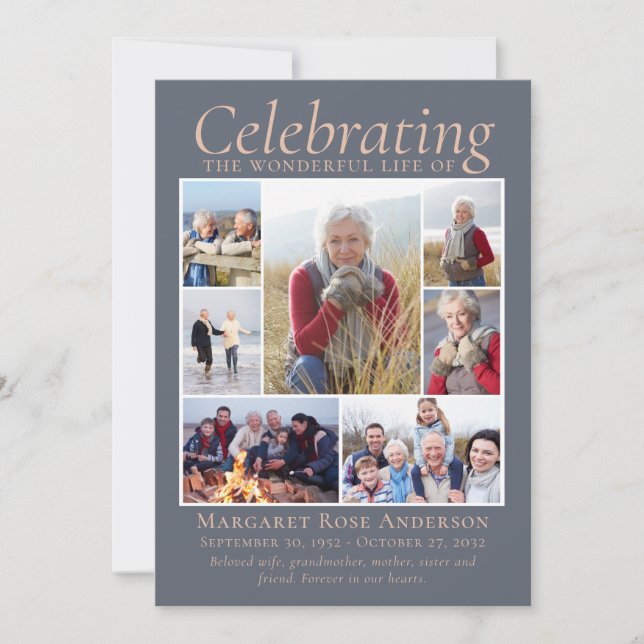 Memorial Tribute Foto von Leimbild Keepsake Dankeskarte (Vorderseite)