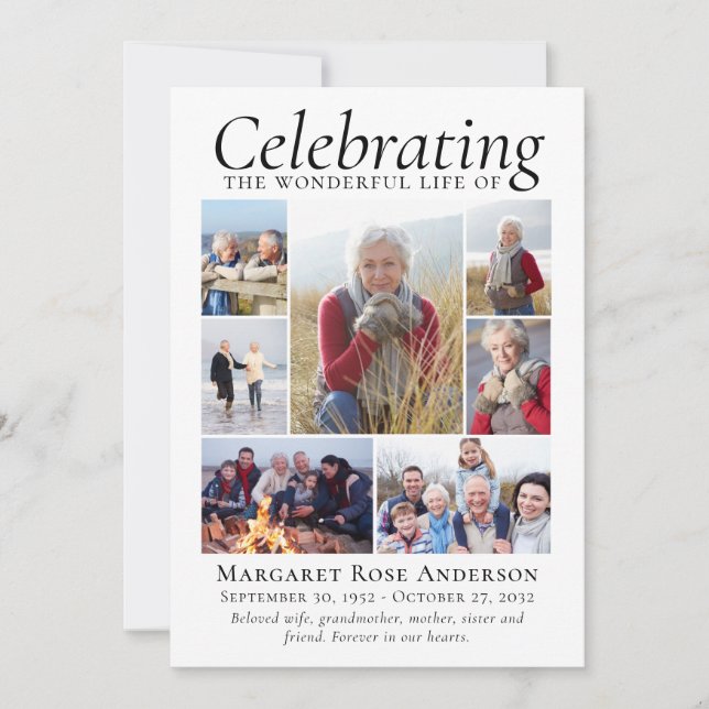 Memorial Tribute Foto von Leimbild Keepsake Dankeskarte (Vorderseite)