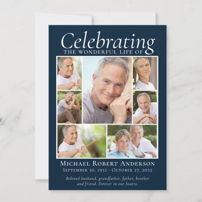 Memorial Tribute Foto von Leimbild Keepsake Dankeskarte (Vorderseite)