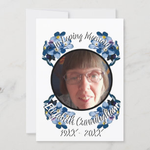 Memorial Vergessen Sie mir nicht Blue Floral Foto  Ankündigung