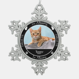 Memorial - Verlust der Katze - Benutzerdefiniertes Schneeflocken Zinn-Ornament