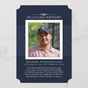 Memorial Vielen Dank Deep Blue Foto PERHAPS POEM Einladung