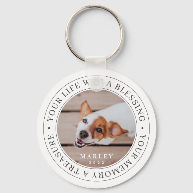 Memorial Your Life a Sessing Modernes Foto Schlüsselanhänger (Vorderseite)