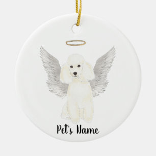 Memorial zu White Poodle Beileid Keramik Ornament