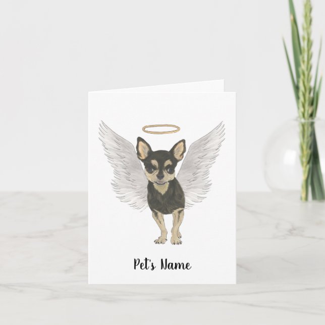 Memorial zum Beileid Black & Tan Chihuahua Karte (Vorderseite)