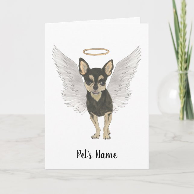 Memorial zum Beileid Black & Tan Chihuahua Karte (Vorderseite)