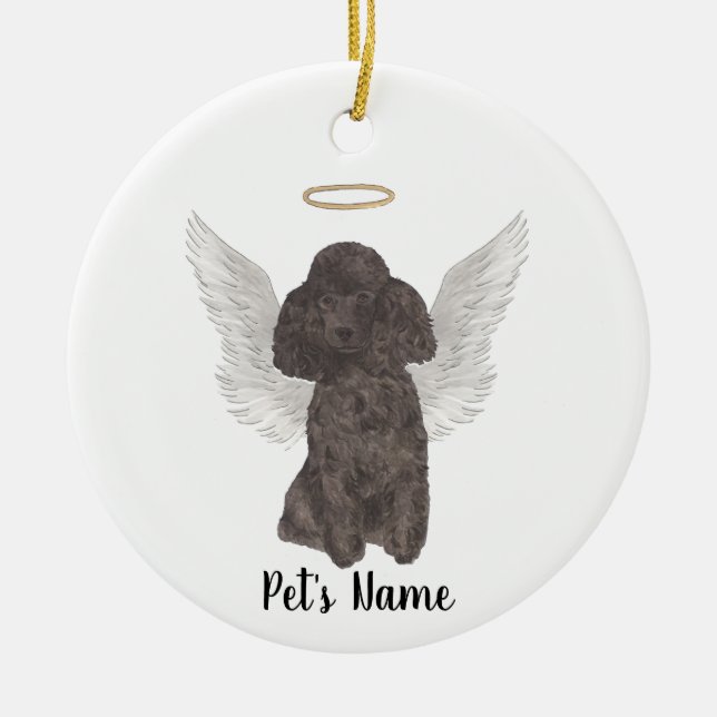 Memorial zum Black Poodle-Beileid Keramik Ornament (Vorne)