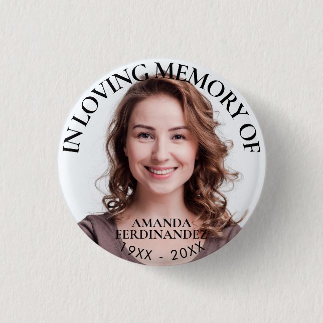 Memorial zum personalisierten Foto Button (Vorderseite)