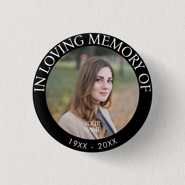 Memorial zum personalisierten Foto Button (Vorderseite)