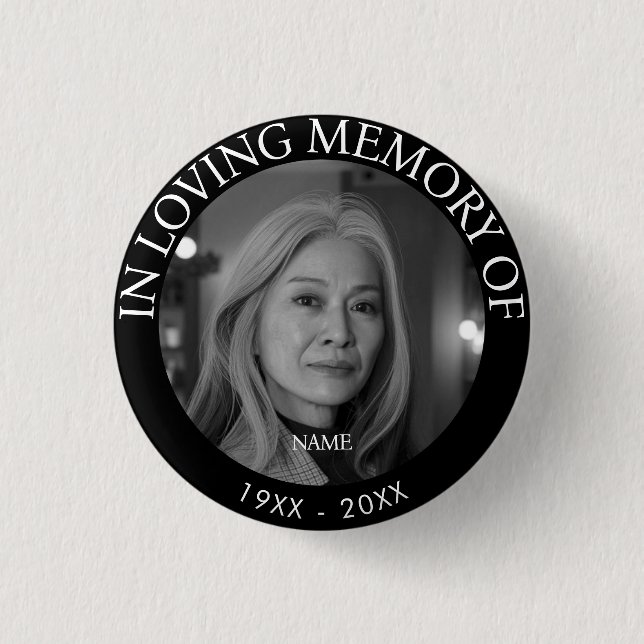 Memorial zum personalisierten Foto Button (Vorderseite)