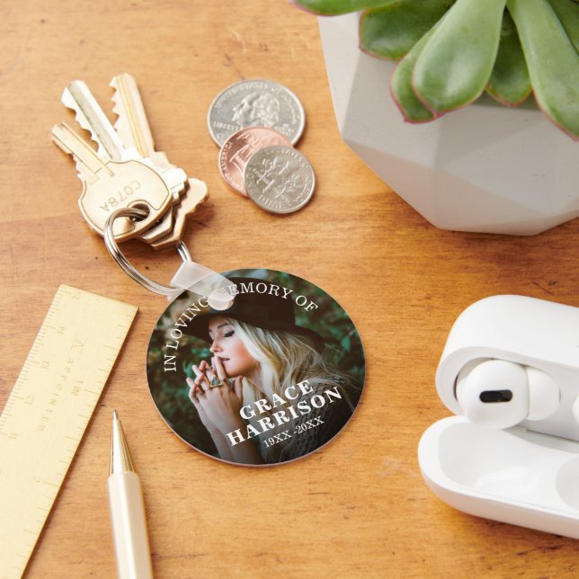 Memorial zum personalisierten Foto Schlüsselanhänger (Schreibtisch)