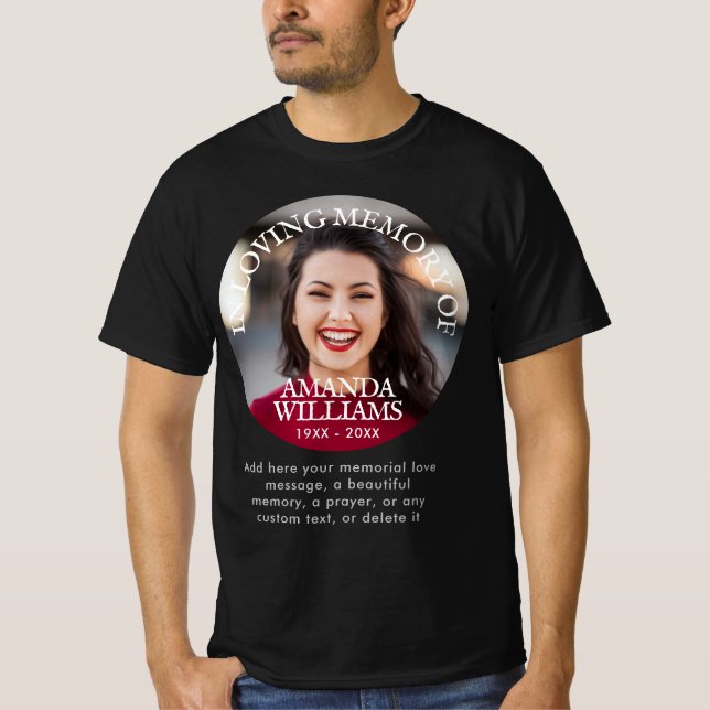 Memorial zum personalisierten Foto T-Shirt (Vorderseite)