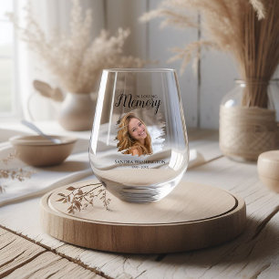 Memorial zum personalisierten Foto Weinglas Ohne Stiel