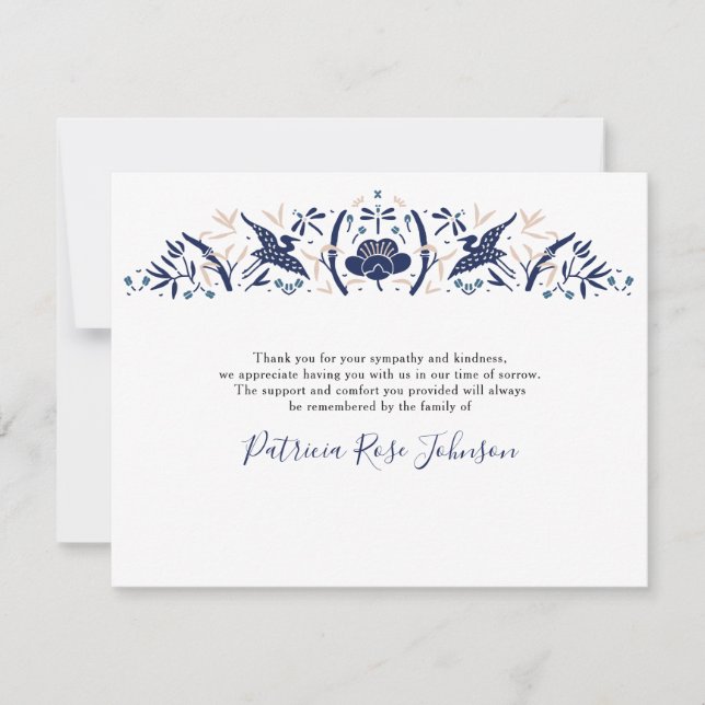 Memorial zum Thema "Die Blaue Beerdigung des Japan Dankeskarte (Vorderseite)