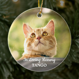 Memorial zur Erinnerung an das einfache Cat-Foto Keramik Ornament