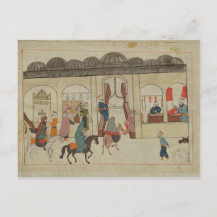 Memorie Turchesche zeigt den Markt in Postkarte