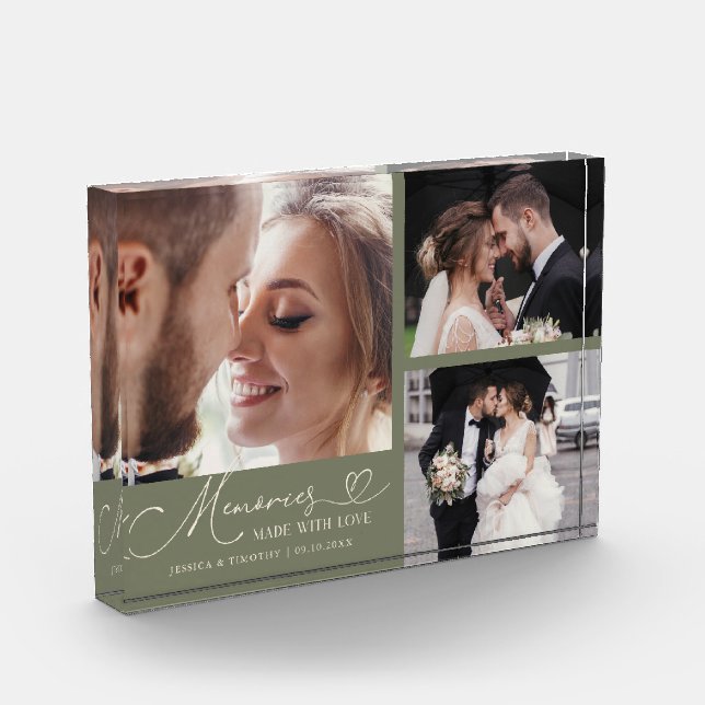 Memories Made with Love Sage Green Wedding Fotoblock (Links)