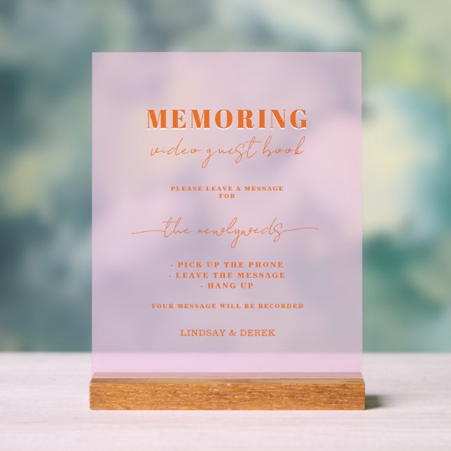 Memoring Guest Book Message Sign Acrylschild (Neutral)