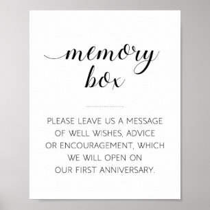 Memory Box Elegant Wedding Guest Book Sign Poster