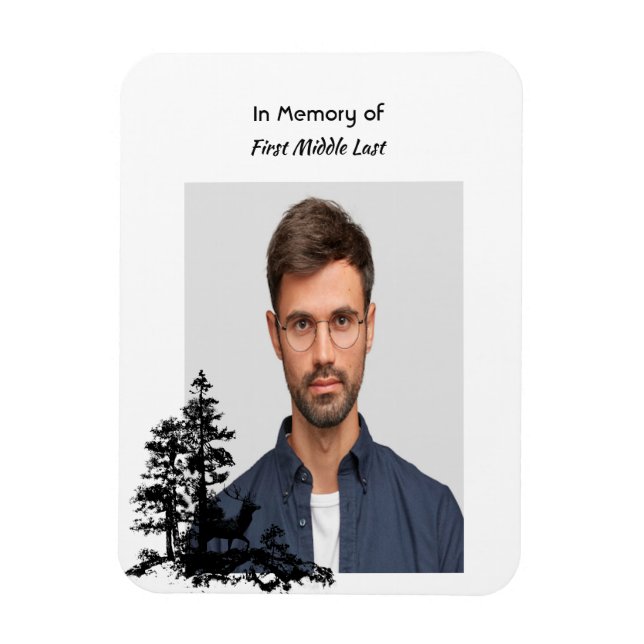 Memory Keepake Masculine Stag Deg Magnet (Vertikal)