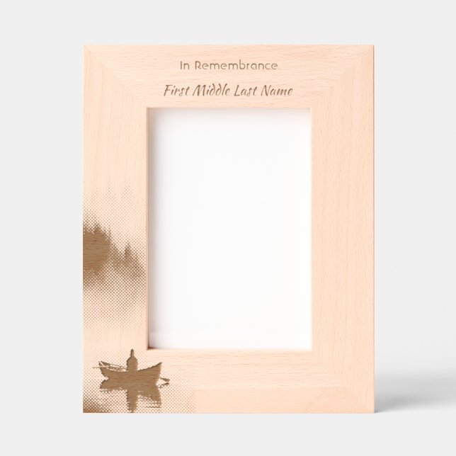 Memory Remembrance Keepsake Wilderness Lake Canoe Geätzte Rahmen (Vorderseite)