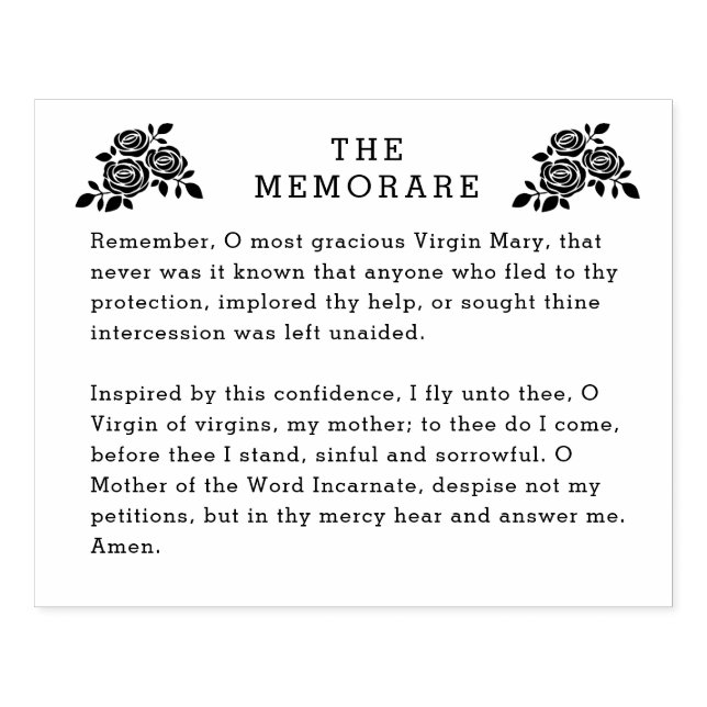 Memorys Gebet Jungfrau Mary Katholische Rose Gummistempel (Prägung)