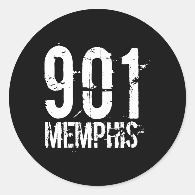 Memphis 901 Bereichscode eingeschränkt Runder Aufkleber (Vorderseite)