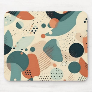 Memphis Abstract Color Block Navy Orange Türkblau Mousepad
