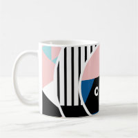 Memphis abstract poster design. Face geometric mak