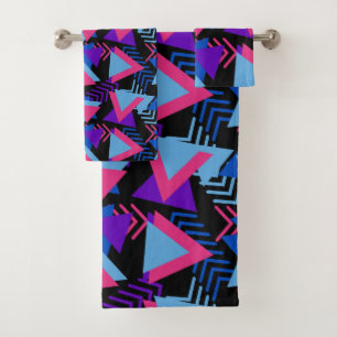 Memphis Abstract Shapes Muster - Badhandtuch Set