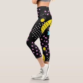 Memphis-Abstraktes Muster Capri Leggings