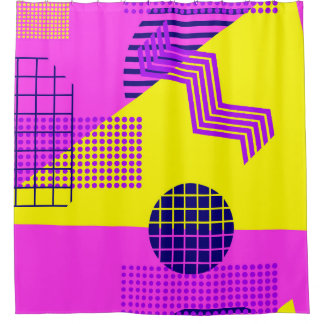 Memphis Achtlinge: Hintergrund geometrischer Forme Duschvorhang