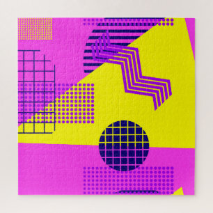 Memphis Achtziger: Geometrische Formen Hintergrund Puzzle