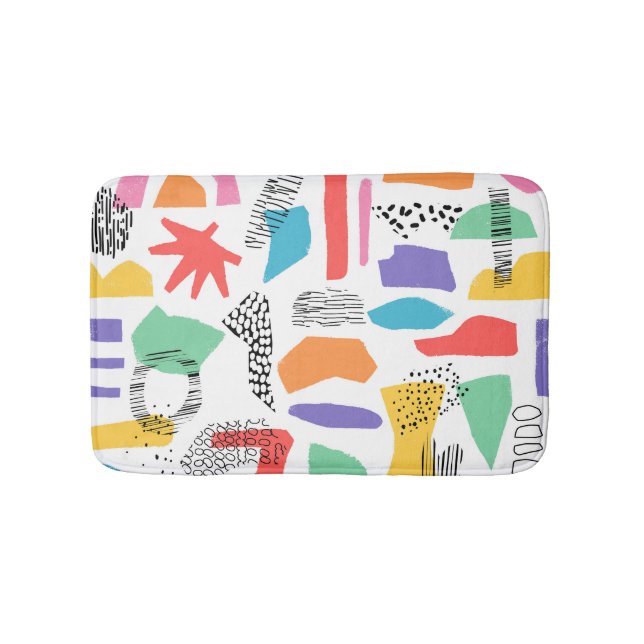 Memphis Art: Grunge Surface Design Badematte (Vorderseite)