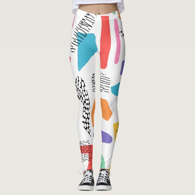 Memphis Art: Grunge Surface Design Leggings (Vorderseite)