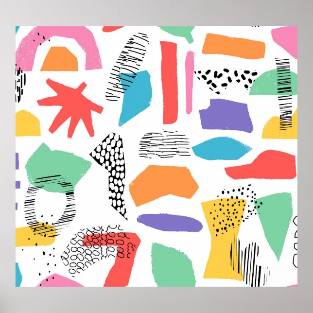 Memphis Art: Grunge Surface Design Poster (Vorne)